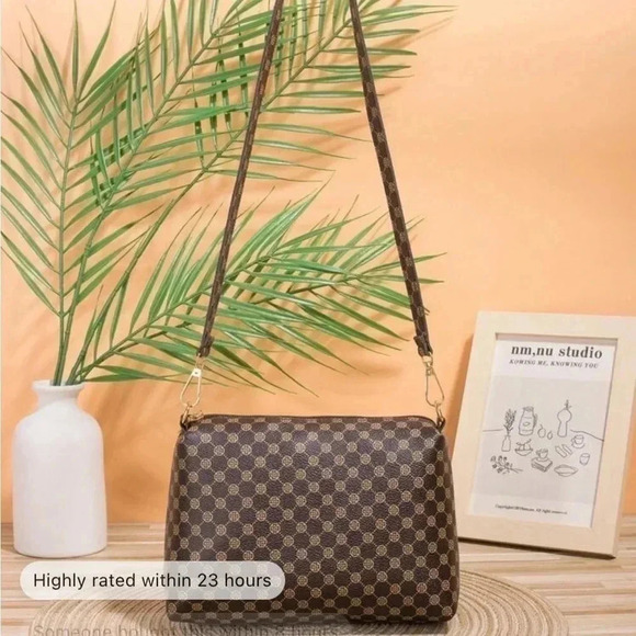 ⚠️Clearance Small Brown Patterned Shoulder / Crossbody Bag - Picture 3 of 4